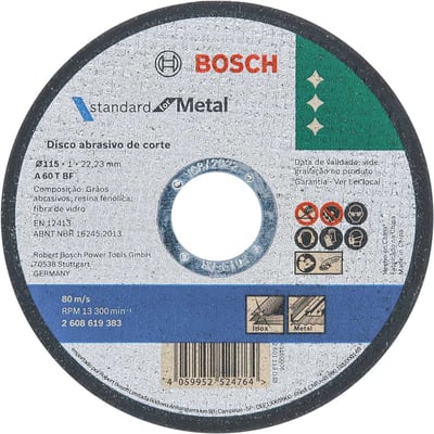 Disco de corte para aço, 115 mm x 1 mm x 22,23 mm