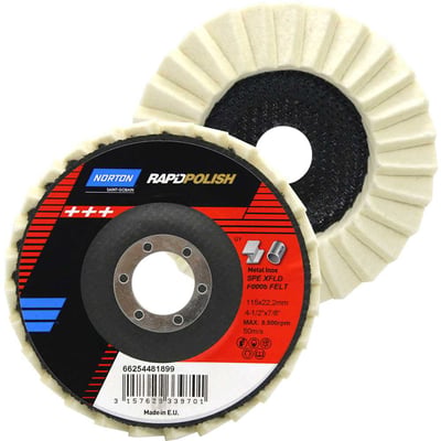 Disco para polimento, flap feltro, perfil cônico, 4 1/2" (115 mm X 22 mm), 66254481899