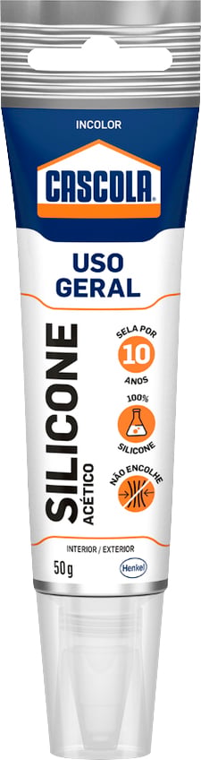 Borracha de silicone acético, incolor, 55 g, CASCOLA/ ALBA