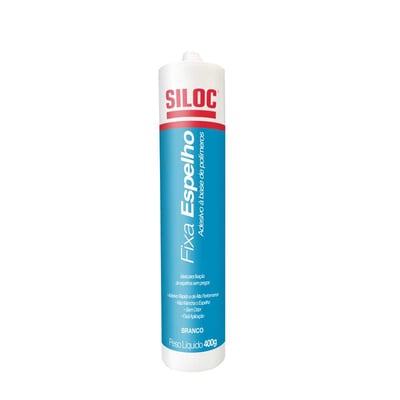 Adesivo para fixar espelho, tubo com 400 g, branco, 40183