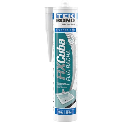 Adesivo para fixar cubas, cartucho com 380 g, cinza, FIX CUBA, 21411038000