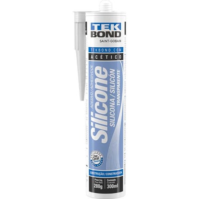 Borracha de silicone acético, transparente, 280 g