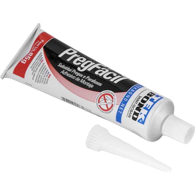 Adesivo para fixar, bisnaga com 85 g, bege, PREG FÁCIL, 22201007400