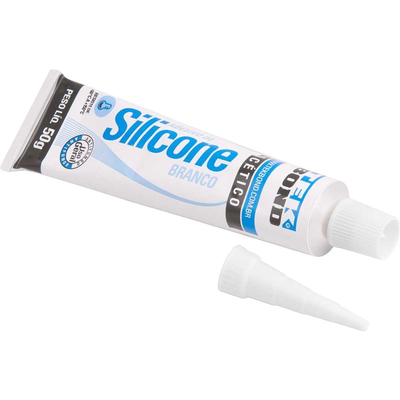 Borracha de silicone acético, branco, 50 g
