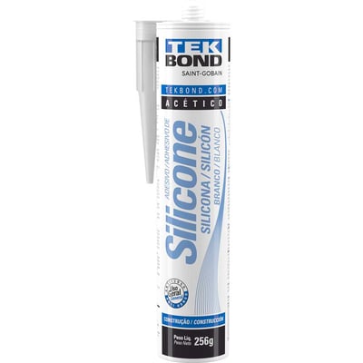 Borracha de silicone acético, branco, 256 g