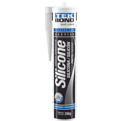 Borracha de silicone acético, preto, 256 g