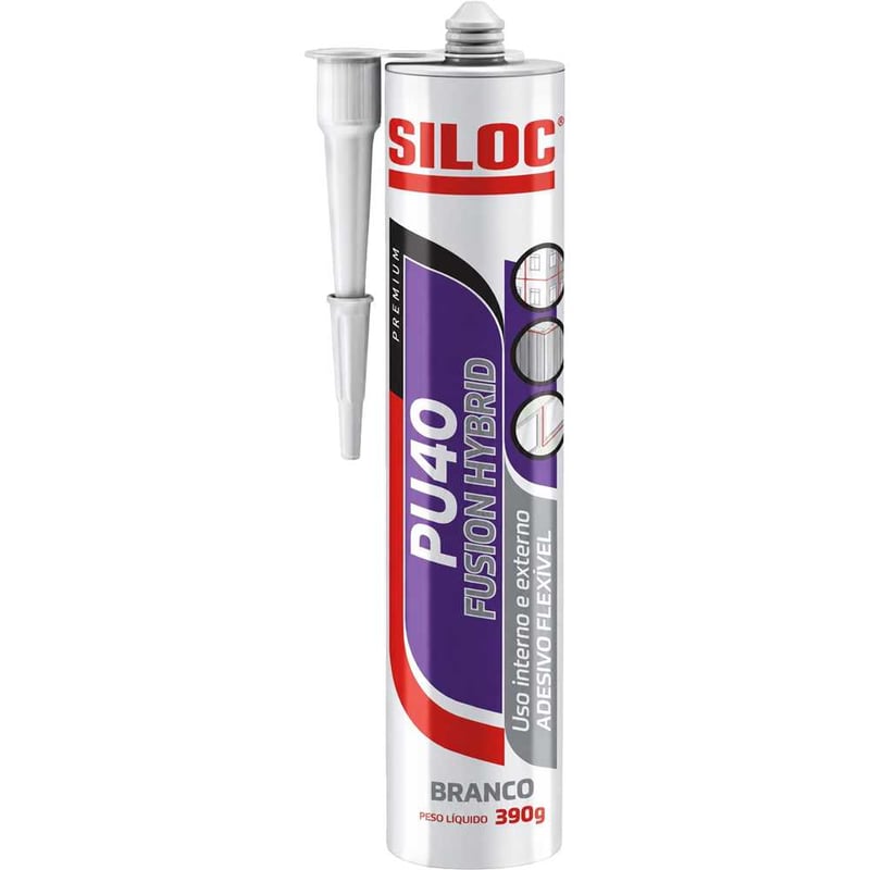 Selante de poliuretano híbrido, branco, 390 g, PU 40 Fusion Hybrid, 40162