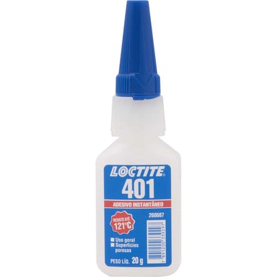 Adesivo instantâneo cianoacrilato, industrial, 401, 20 g