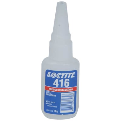 Adesivo instantâneo cianoacrilato, industrial, 416, alta viscosidade, 20 g