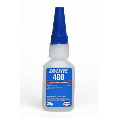 Adesivo instantâneo cianoacrilato, industrial, 460, baixo embranquecimento, 20 g