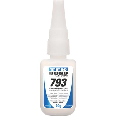Adesivo instantâneo cianoacrilato, industrial, 793, 20 g