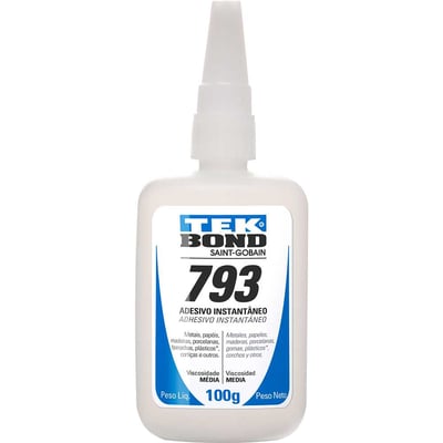 Adesivo instantâneo cianoacrilato, industrial, 793, 100 g