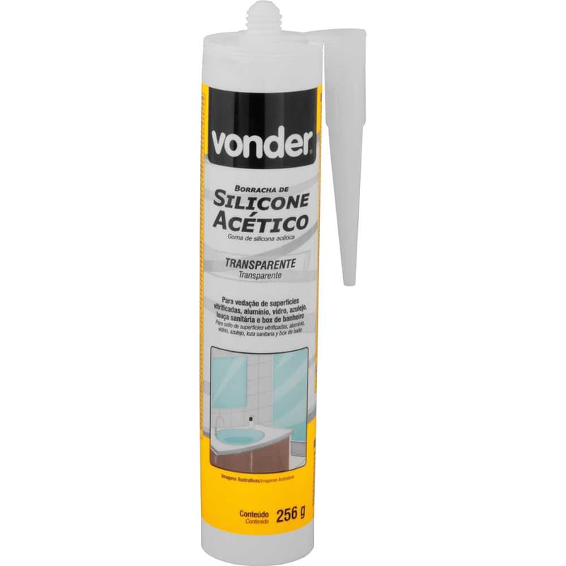 Borracha de silicone acético, transparente, 256 g