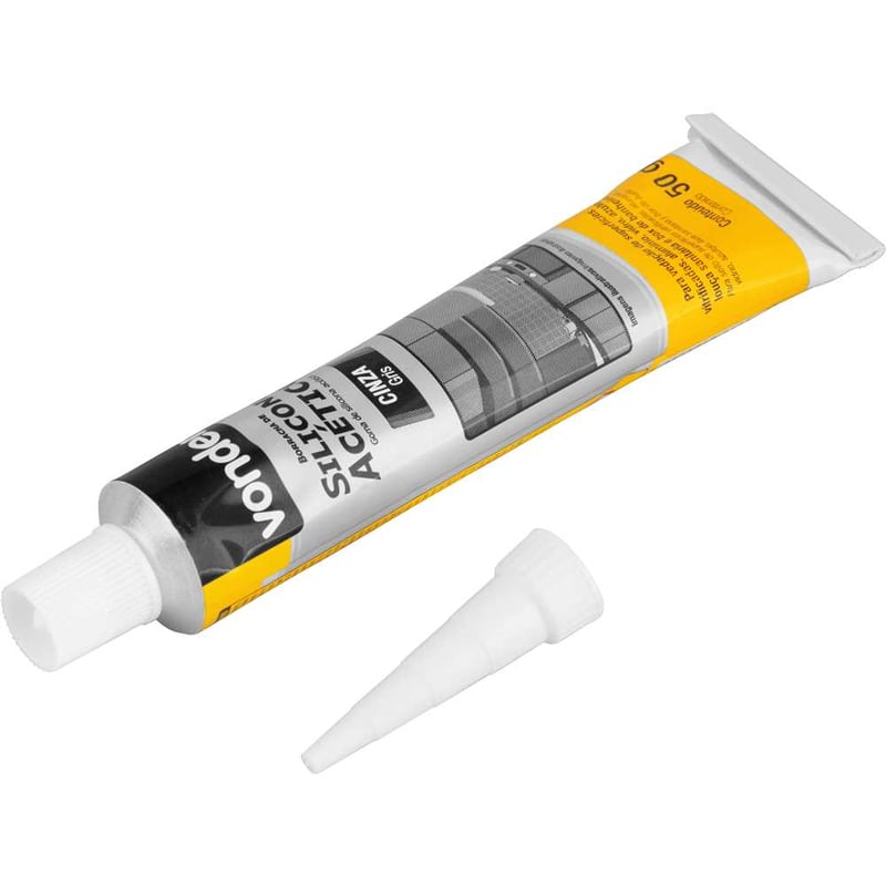 Borracha de silicone acético, cinza, 50 g