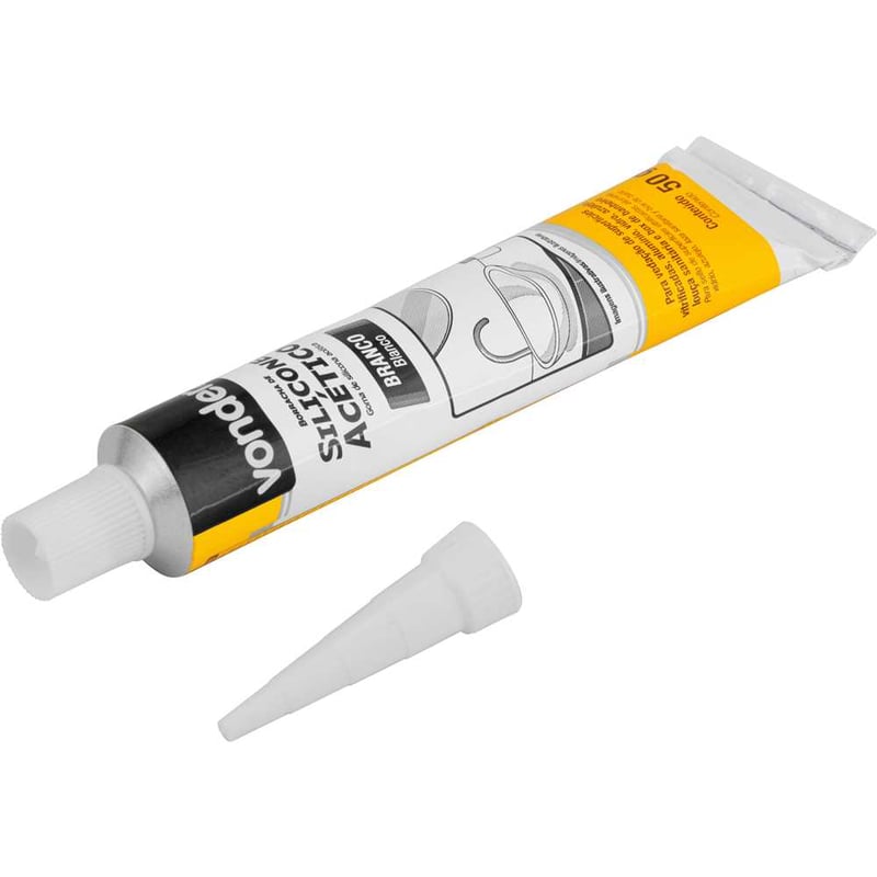 Borracha de silicone acético, branco, 50 g, blíster