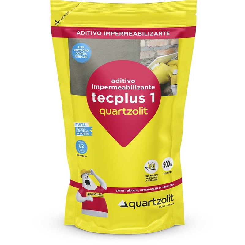 Impermeabilizante para concreto e argamassa, 900 ml, tecplus 1