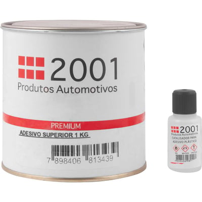 Adesivo plástico superior, 1 kg, branco, 9777, com catalisador