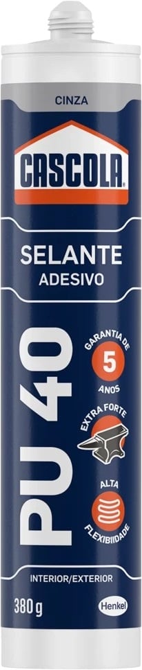 Selante de poliuretano PU 40, cinza, 380 g
