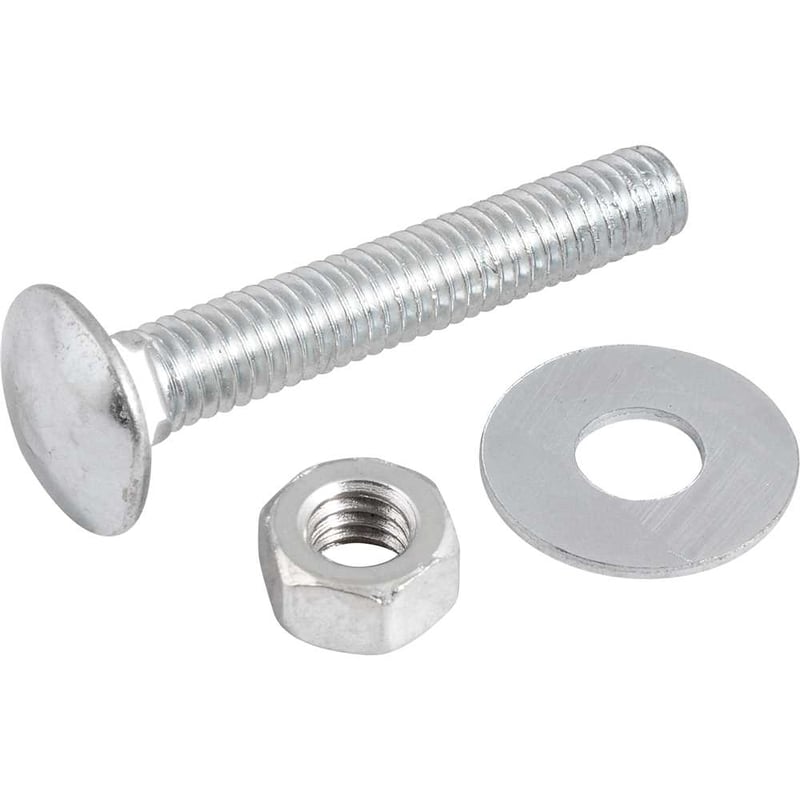 Parafuso francês zincado, 5/16" x 2", com porca e arruela, cartela com 2 conjuntos