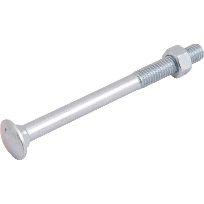 Parafuso francês zincado, 1/2" x 6", com porca