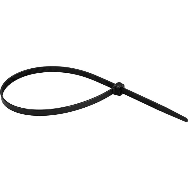 Abraçadeira de nylon, preta, 400 mm x 7,2 mm, com 100 peças