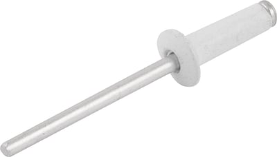 Rebite de repuxo 3,2 mm x 19,0 mm, branco, pacote com 50 peças