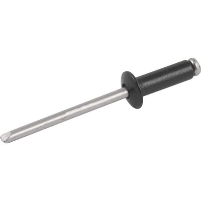 Rebite de repuxo 3,2 mm x 12,0 mm, preto, 312, caixa com 1.000 peças