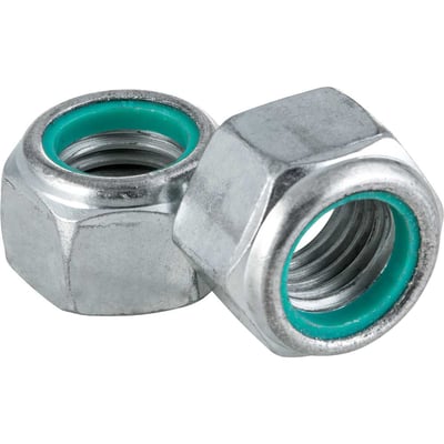 Porca autotravante sextavada, 1", UNC, alta, zincada