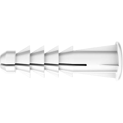 Bucha de plástico para fixação 8 mm, com aba, 100 peças, SD 8