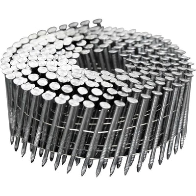 Prego coil anelado, 2,5 mm x 50 mm, polido, carretel com 300 unidades, caixa com 9.000 unidades, para o pregador PP 700