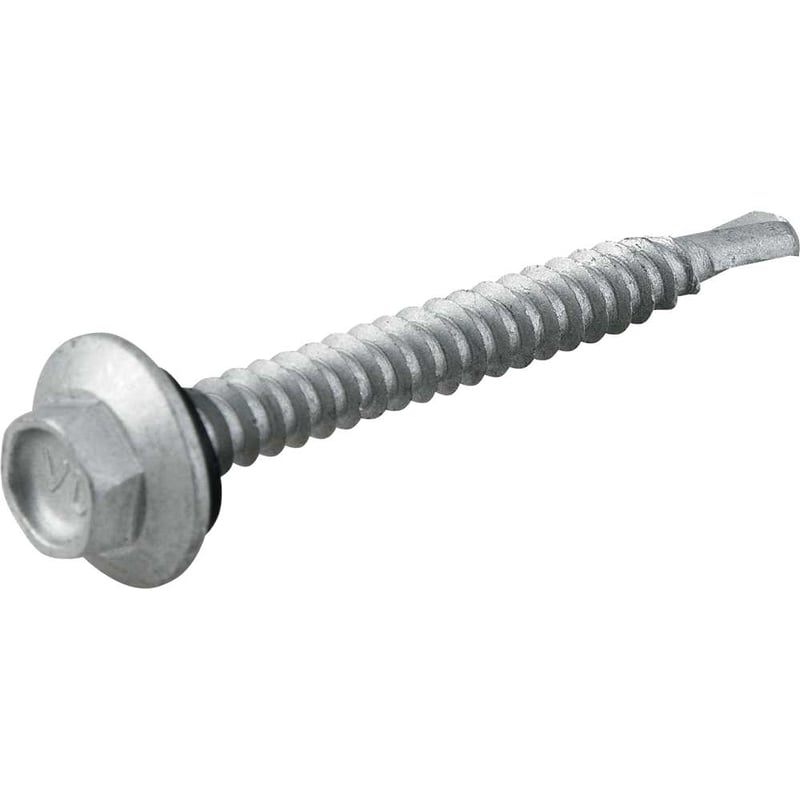 Parafuso autobrocante sextavado com acabamento tipo Dacromet, cabeça flangeada, 5,5 mm x 2"