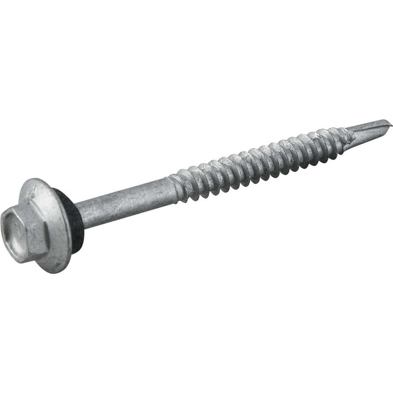 Parafuso autobrocante sextavado com acabamento tipo Dacromet, cabeça flangeada, 5,5 mm x 2.1/2"