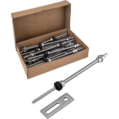 Conjunto haste M10 x 250 mm com suporte reto para painel solar, para metal