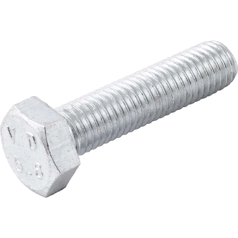 Parafuso sextavado zincado 12 mm x 50 mm, MA, rosca total