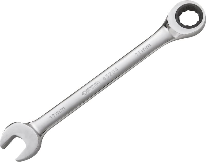 Chave combinada com catraca 11 mm, aço cromo vanádio cromado e polido, ST43204ST