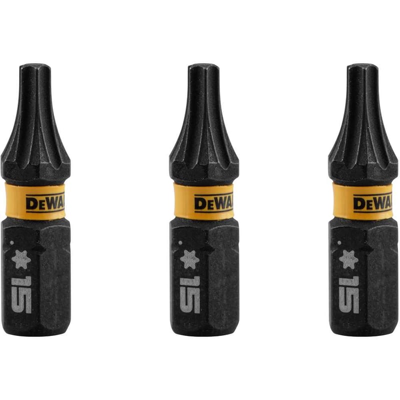 Jogo de bits ponteiras hexalobular com encaixe de 1/4", T15 x 25 mm, Flextorq 3.0