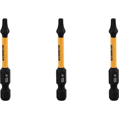 Jogo de bits ponteiras hexalobular com encaixe de 1/4", T15 x 56 mm, Flextorq 3.0