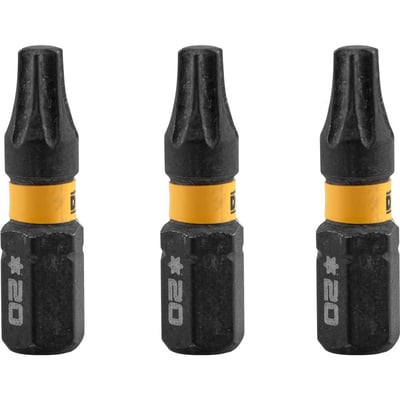 Jogo de bits ponteiras hexalobular com encaixe de 1/4", T20 x 25 mm, Flextorq 3.0