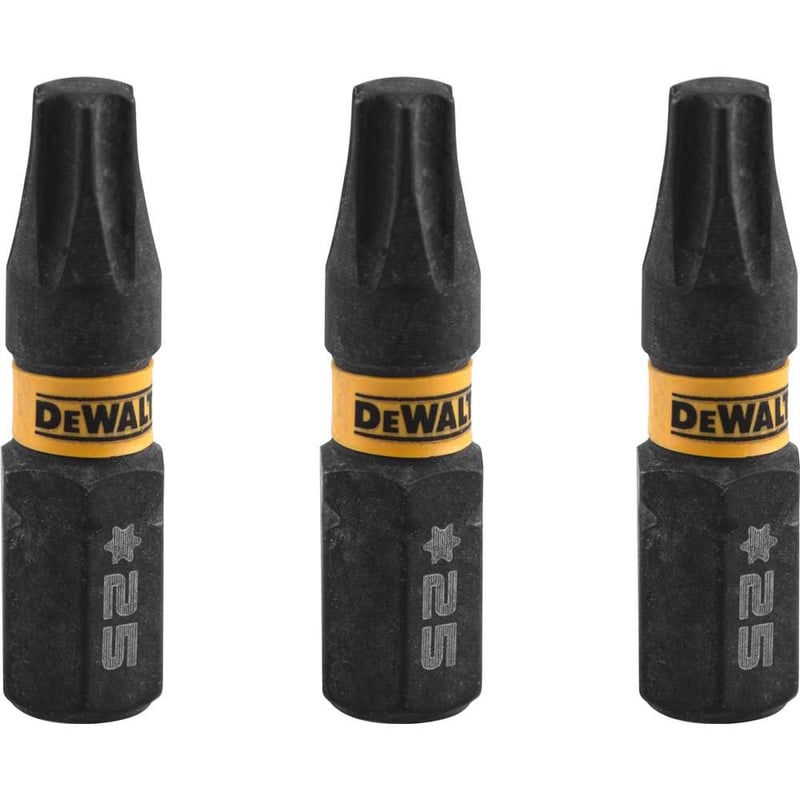 Jogo de bits ponteiras hexalobular com encaixe de 1/4", T25 x 25 mm, Flextorq 3.0