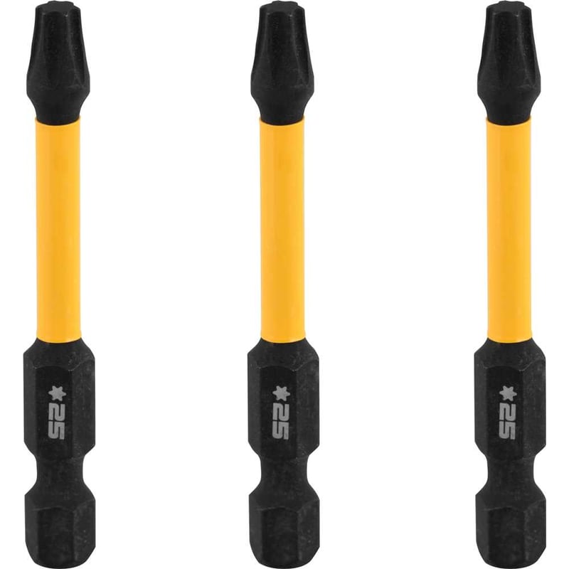 Jogo de bits ponteiras hexalobular com encaixe de 1/4", T25 x 56 mm, Flextorq 3.0