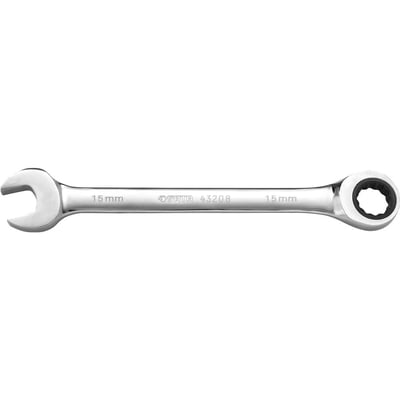 Chave combinada com catraca 15 mm, aço cromo vanádio cromado e polido, ST43208ST
