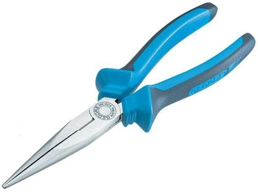Alicate reto de bico meia cana, 8" (200 mm), tipo telefone, cabo isolado 1.000 V, 8132 JC 1000V, 029.886