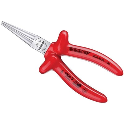 Alicate bico redondo, 6.1/2", longo, cabo isolado 1.000 V, VDE 8122-160, 091842