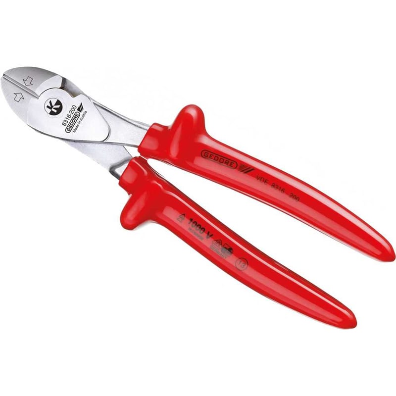 Alicate corte diagonal 8", VDE, com isolação até 1.000 V, 091.852