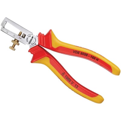 Alicate desencapador de fios 6.1/2", 0,8 mm² a 6,0 mm², VDE 8098 160-H, 091.892