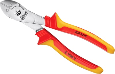 Alicate corte diagonal 8", VDE H, com isolação até 1.000 V, 091.901