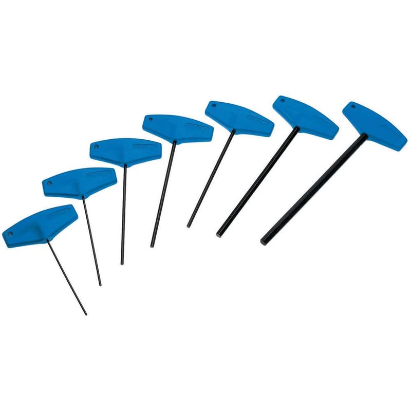 Jogo de chaves hexagonais (allen) com cabo T, 2,5 mm a 10 mm, com 7 peças, 42T-7M, 012.875