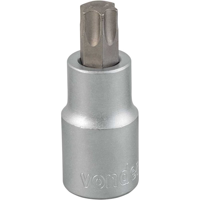 Soquete hexalobular macho T-55, encaixe 1/2"