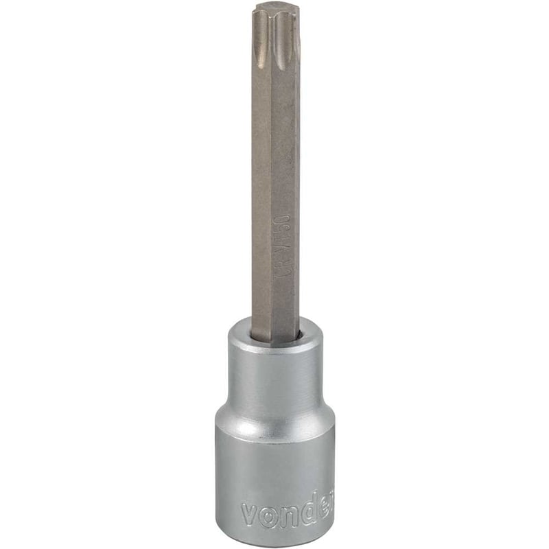 Soquete hexalobular macho longo, encaixe de 1/2", T50