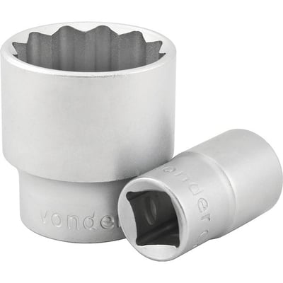 Soquete estriado com encaixe de 1/2", 19 mm